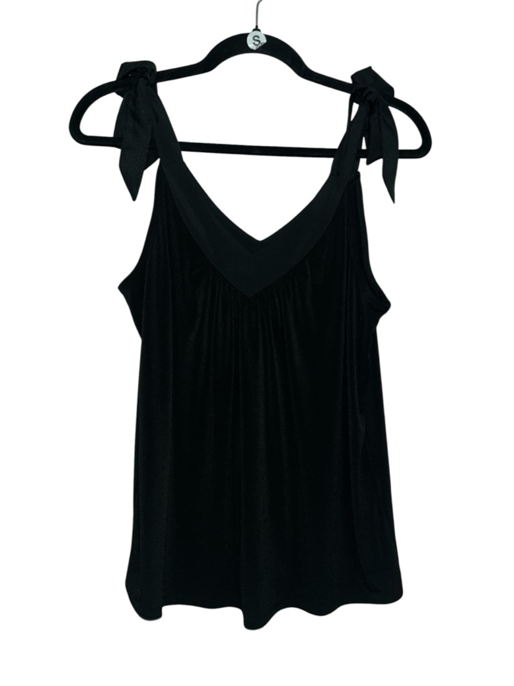Banana Republic Black Tie-Shoulder V-Neck Camisole